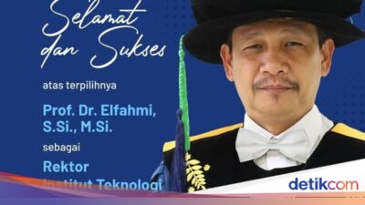 Prof Elfahmi, Guru Besar ITB yang Terpilih Di Sebab Itu Rektor Itera 2026-2030