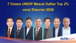 7 Dosen Undip Masuk Daftar 2% Ilmuwan Terbaik Dunia 2026, Ini Keahliannya