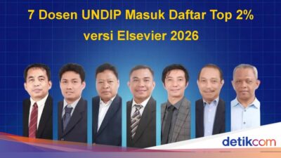7 Dosen Undip Masuk Daftar 2% Ilmuwan Terbaik Dunia 2026, Ini Keahliannya